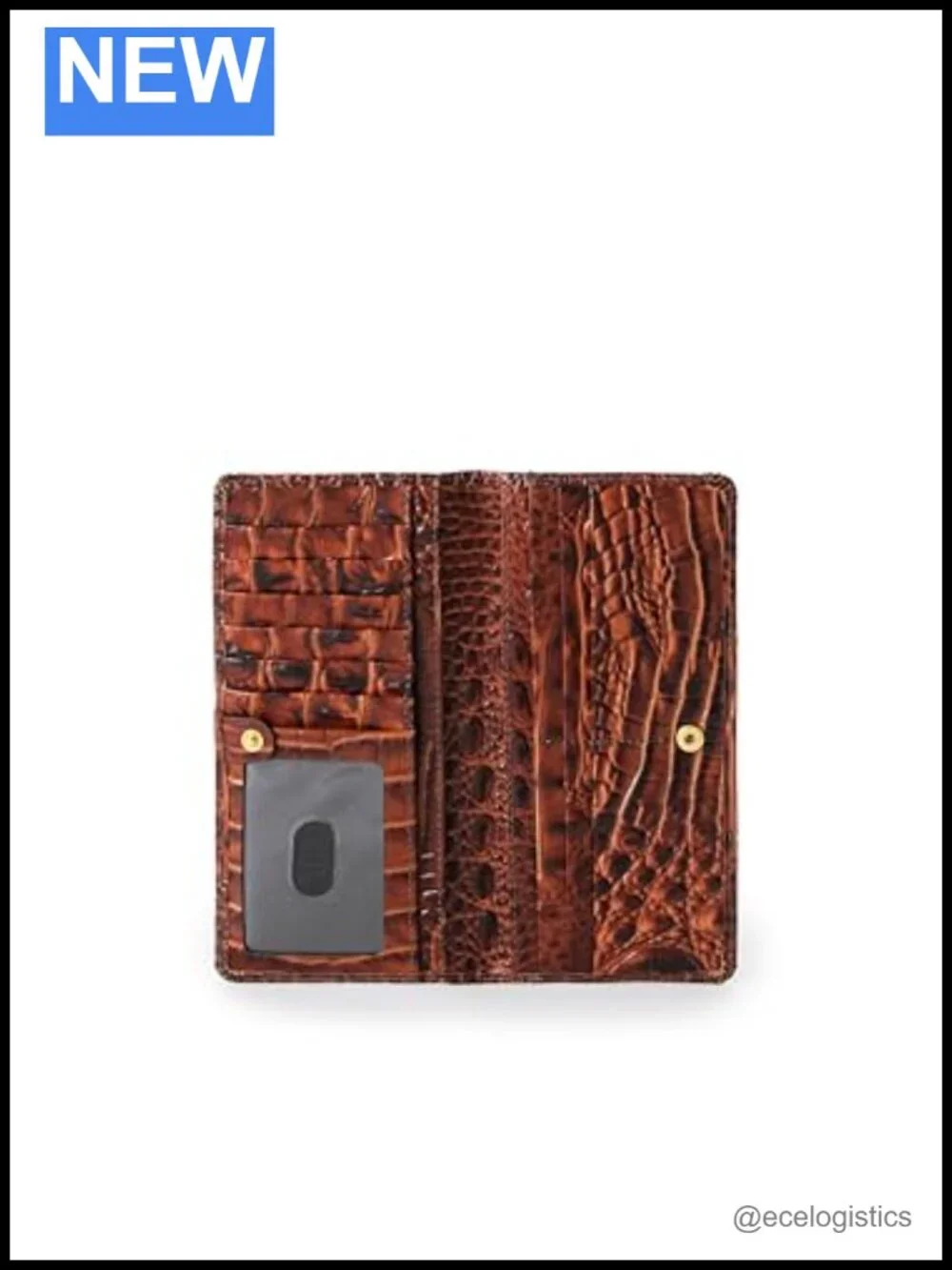 Genuine Leather Bi-Fold Wallet with 13 Card Slots and Zip Pocket